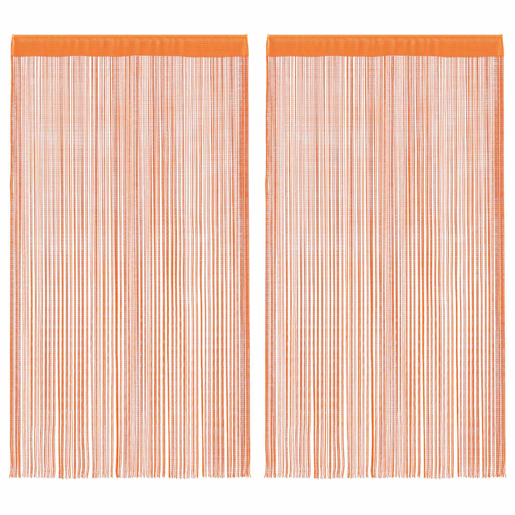 Nöörkardinad 2 tk, oranž, 140x250 cm