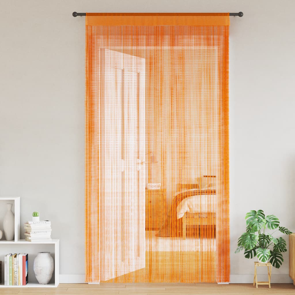 Nöörkardinad 2 tk, oranž, 140x250 cm