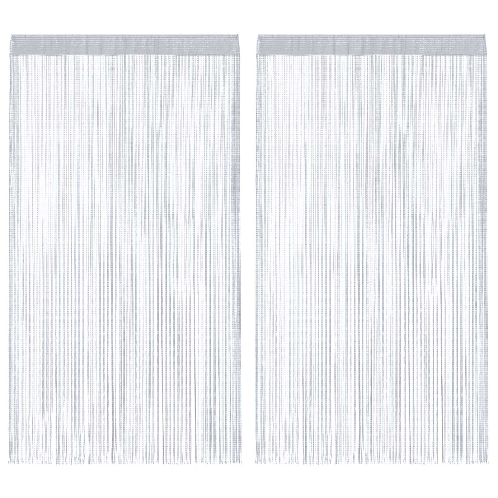 Nöörkardinad 2 tk, helehall, 140x250 cm