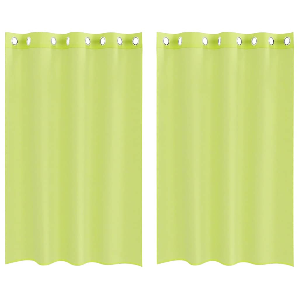 Voile kardinad koos rõngastega 2 tk Apple Green 140x175 cm