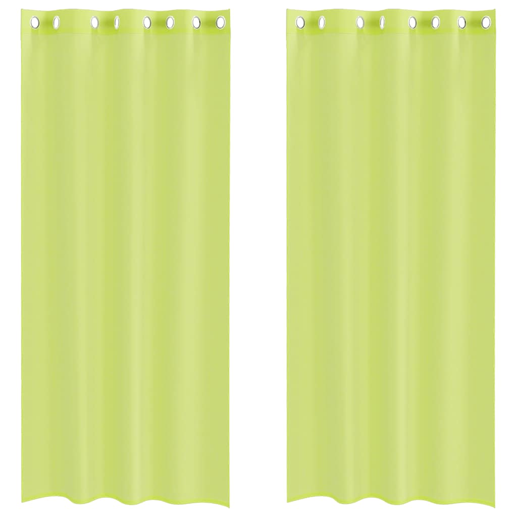 Voile kardinad koos läbivõredega 2 tk Apple Green 140x225 cm