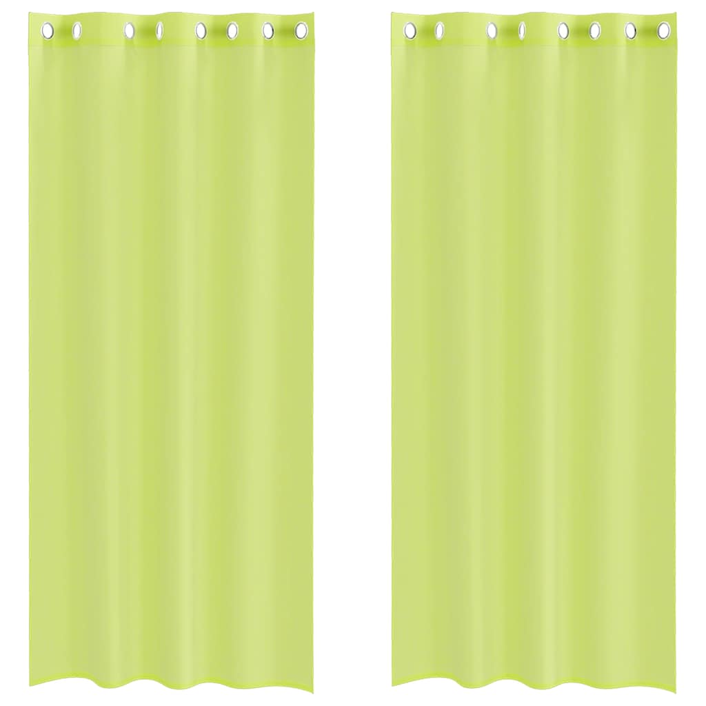 Voile kardinad koos läbivõredega 2 tk Apple Green 140x245 cm