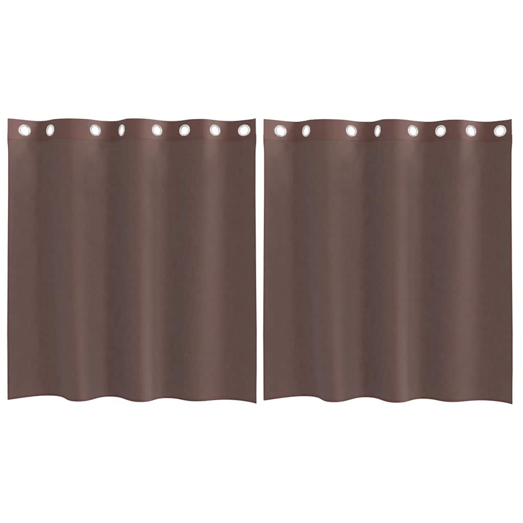 Voile kardinad rõngastega 2 tk Pruun 140x140 cm