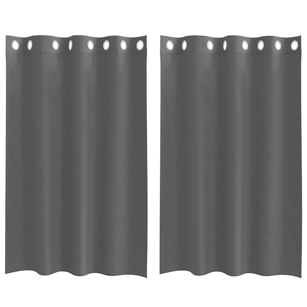 Rõngastihendiga kardinad 2 tk Tumehall 140x175 cm