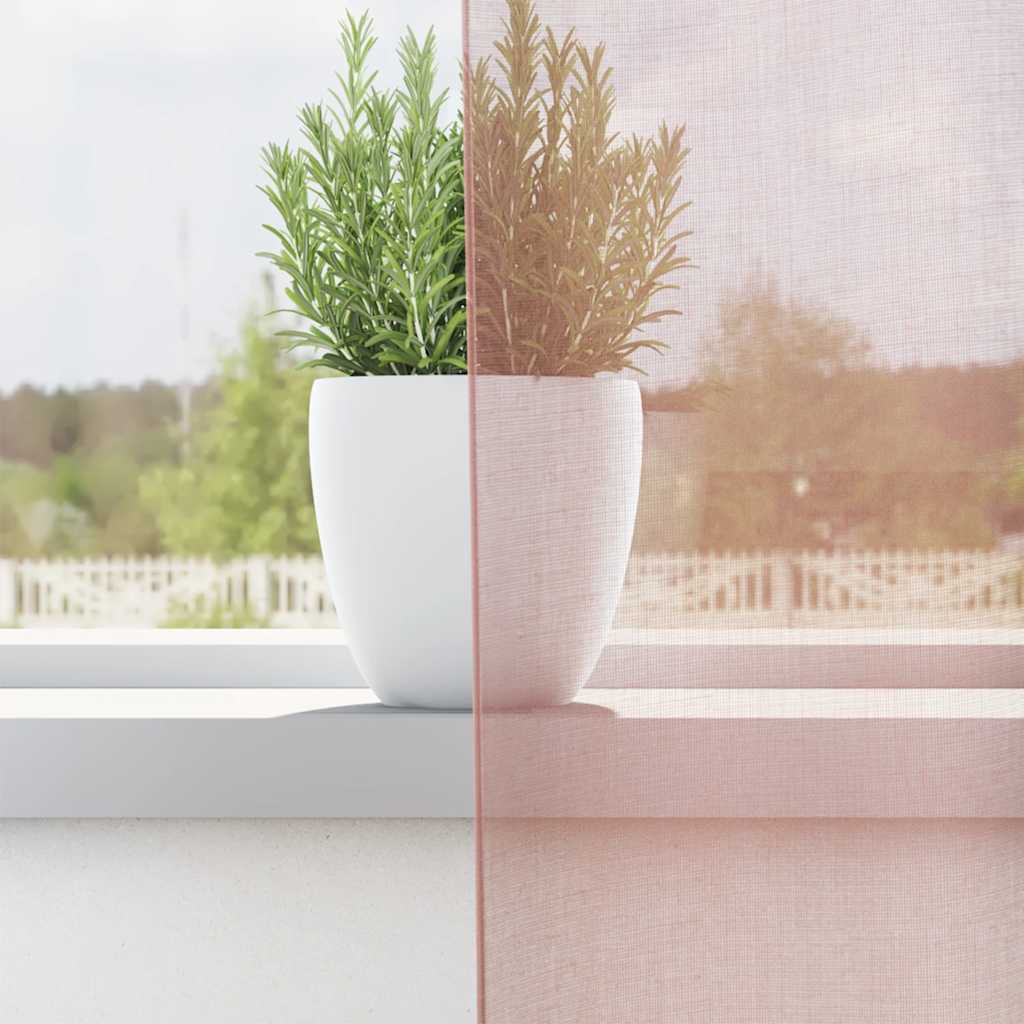 Rõngastihendiga kardinad 2 tk Roosa 140x260 cm