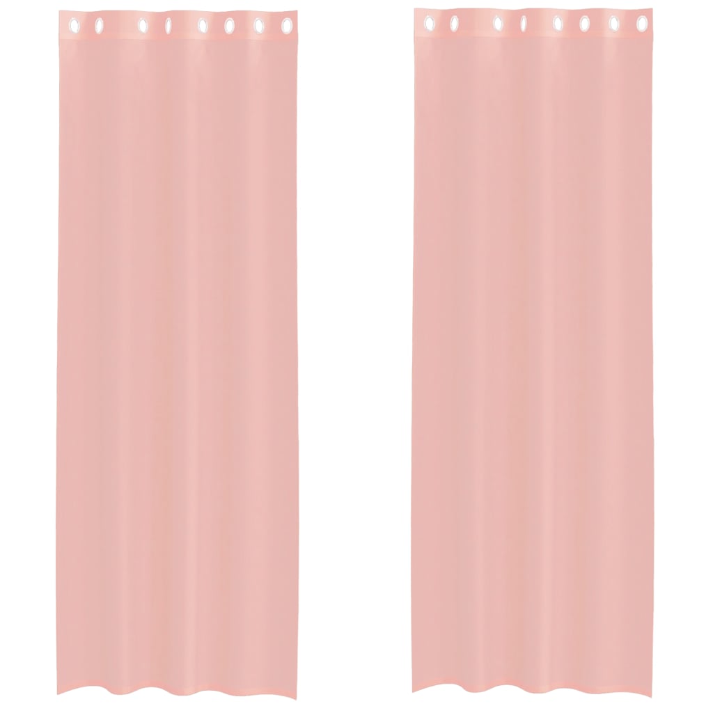 Voile kardinad rõngastega 2 tk Roosa 140x300 cm