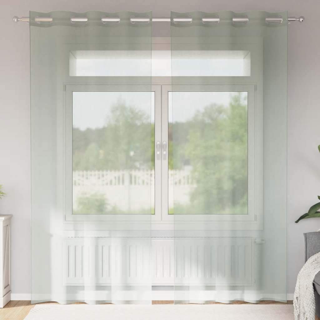 Rõngastihendiga kardinad 2 tk helehall 140x225 cm