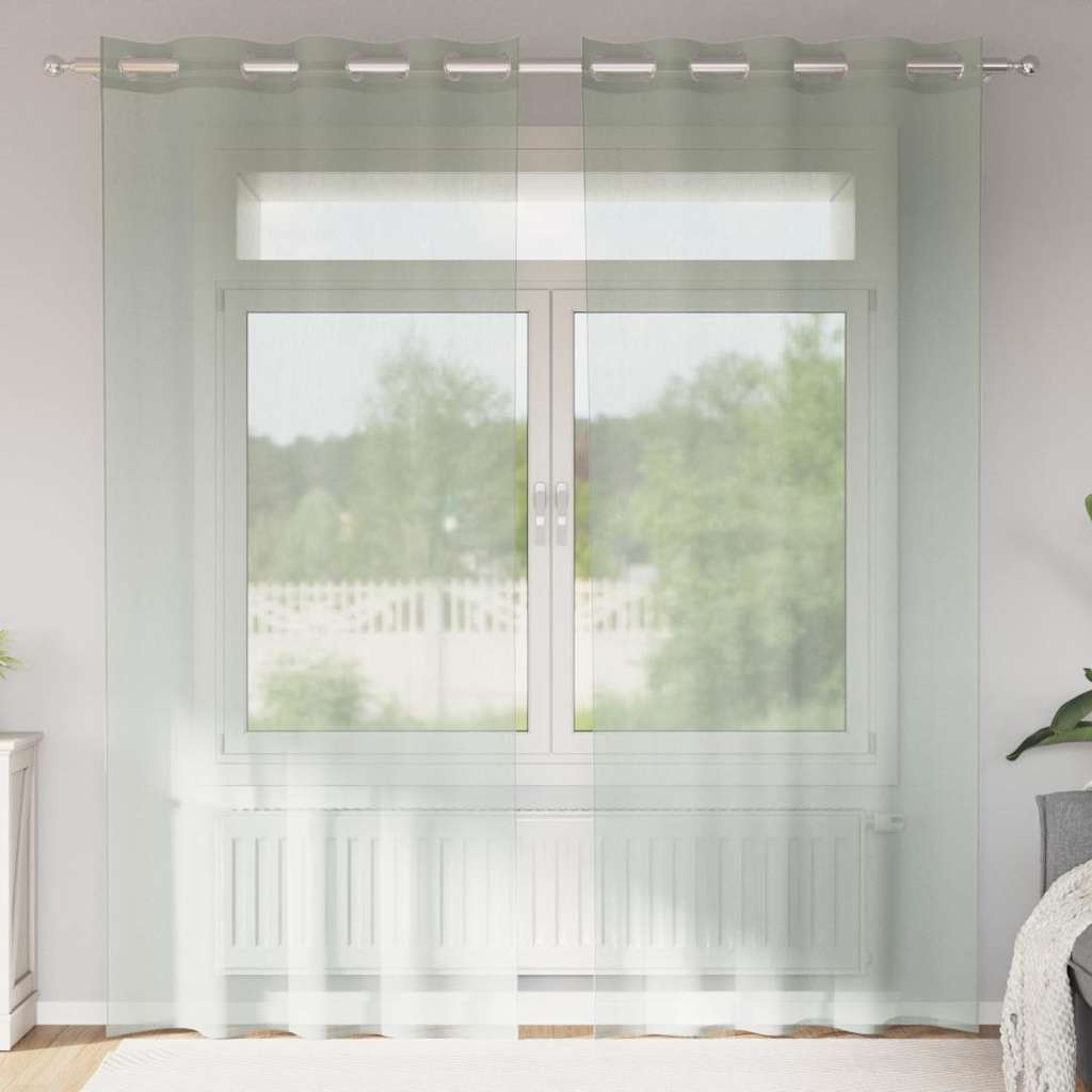 Voile kardinad rõngastihendiga 2 tk helehall 140x245 cm