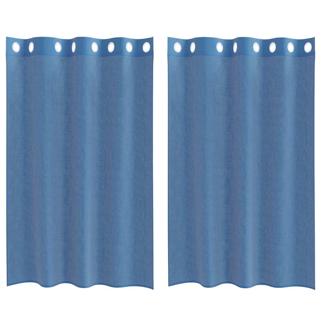 Voile kardinad koos rõngastega 2 tk Royal Blue
