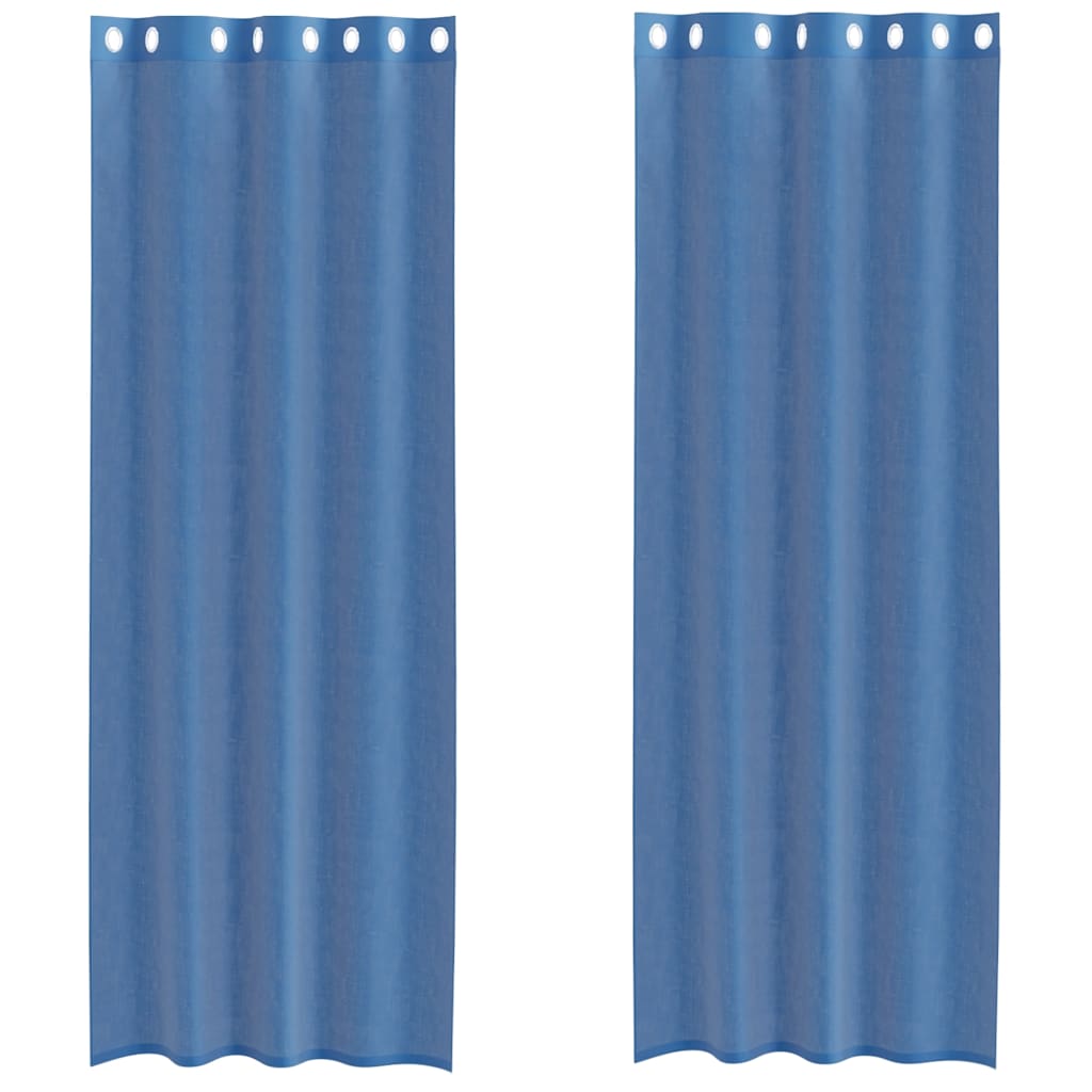 Voile kardinad koos rõngastega 2 tk Royal Blue