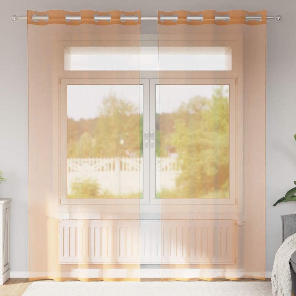 Voile kardinad rõngastega 2 tk Terrakota