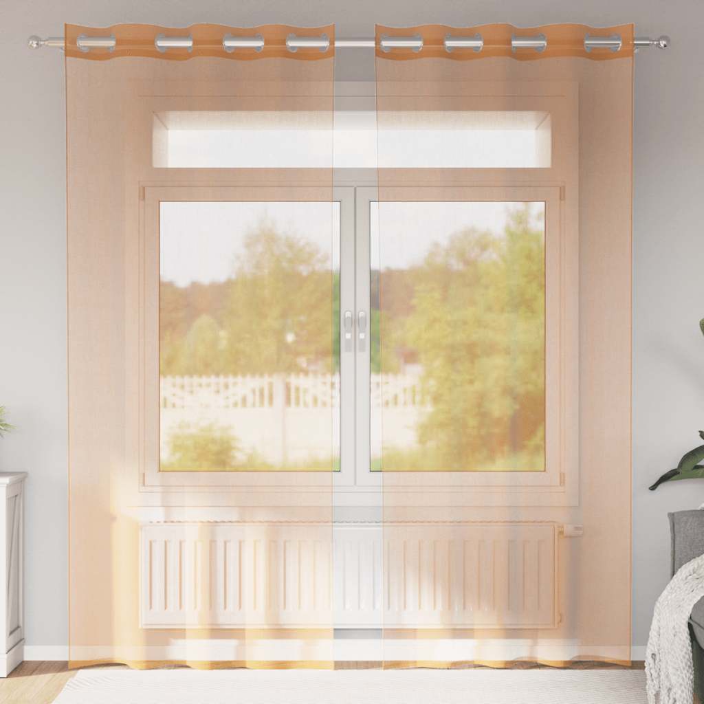 Voile kardinad rõngastega 2 tk Terrakota