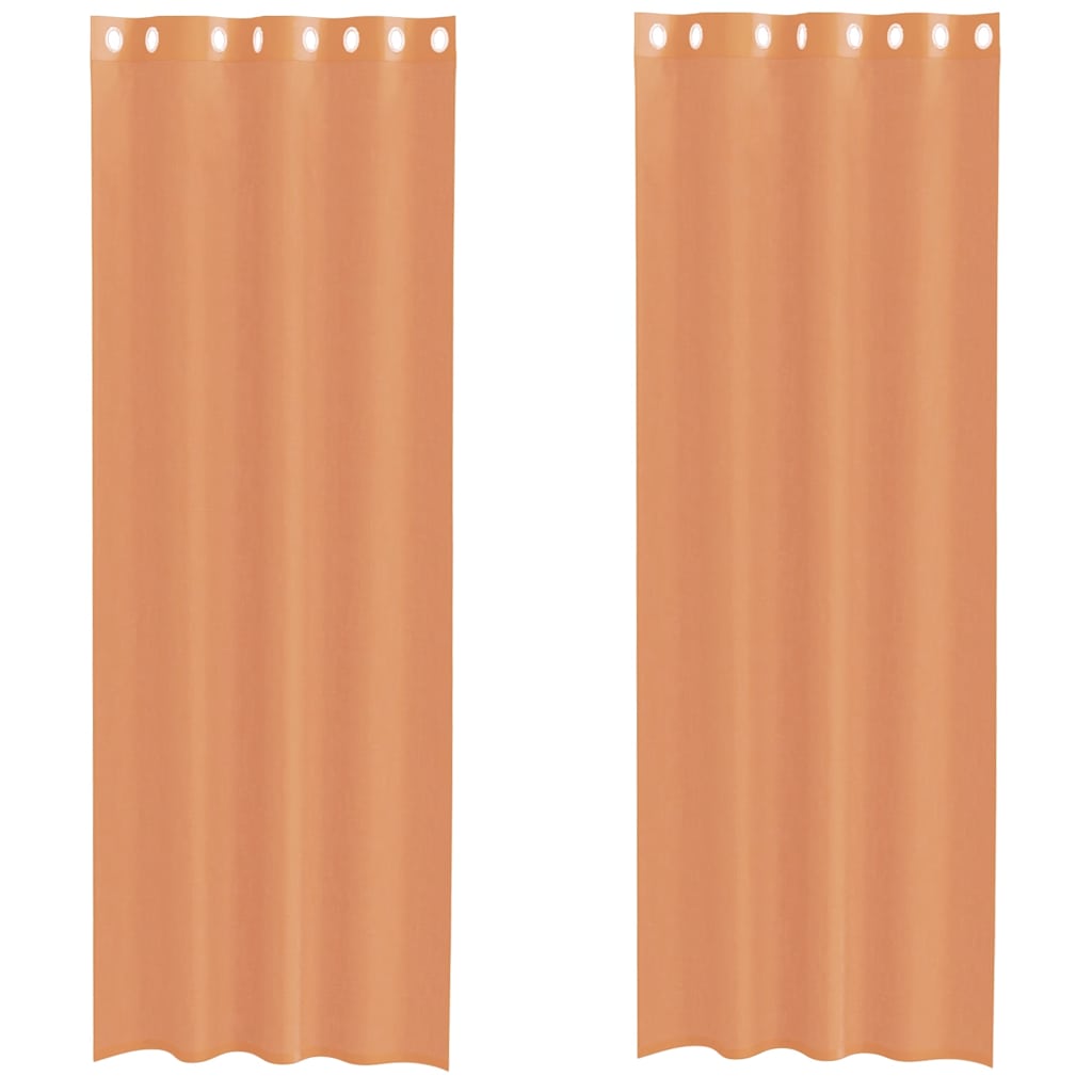Voile kardinad rõngastega 2 tk Terrakota