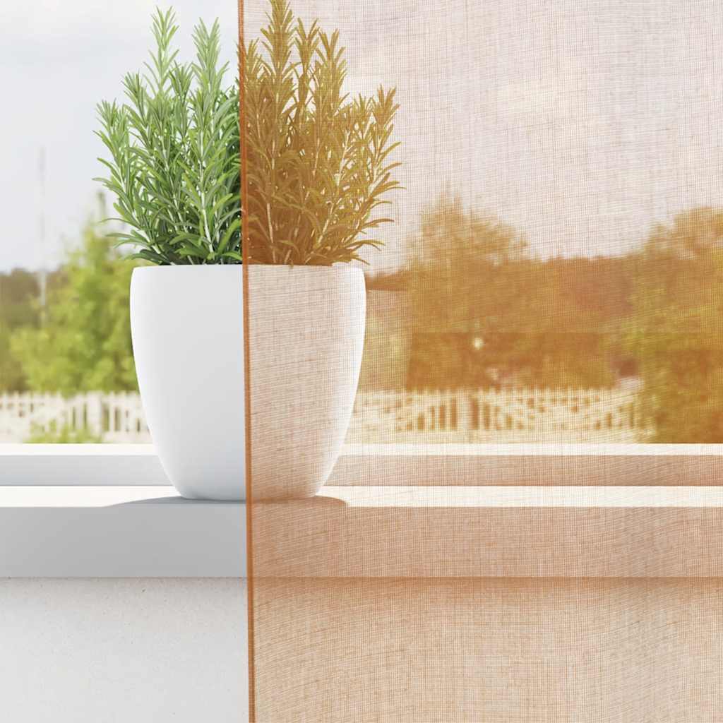 Voile kardinad rõngastega 2 tk Terrakota
