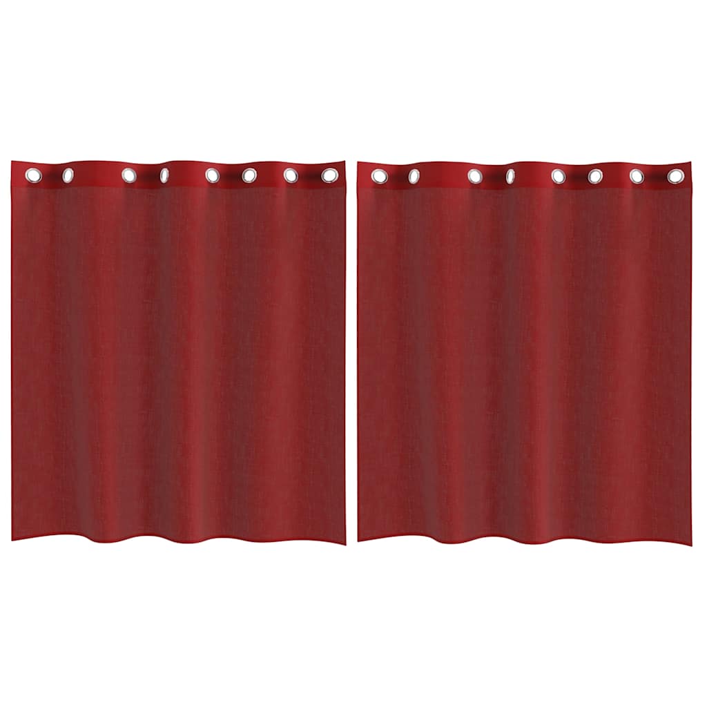 Voile kardinad koos rõngastega 2 tk Wine Red