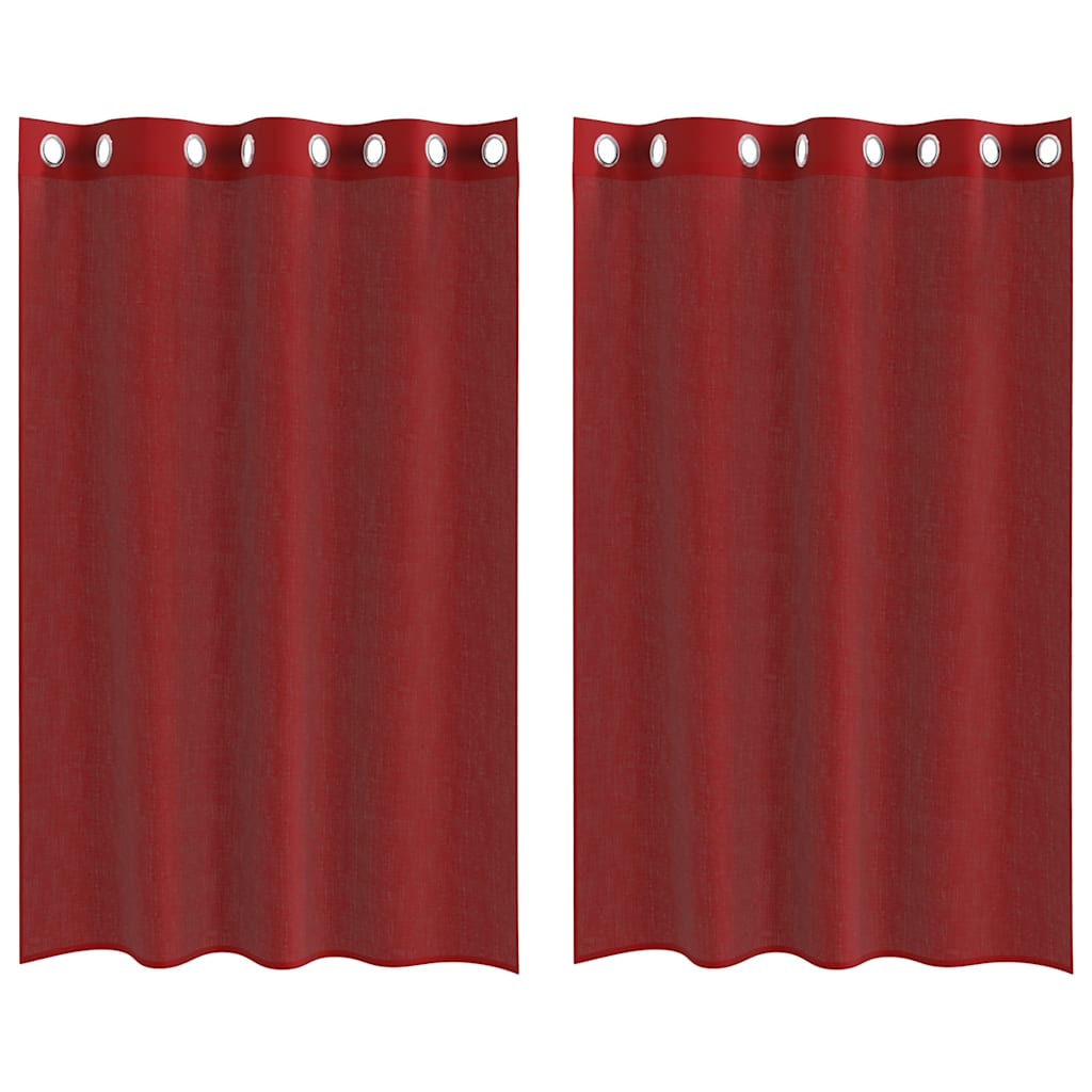 Voile kardinad koos rõngastega 2 tk Wine Red