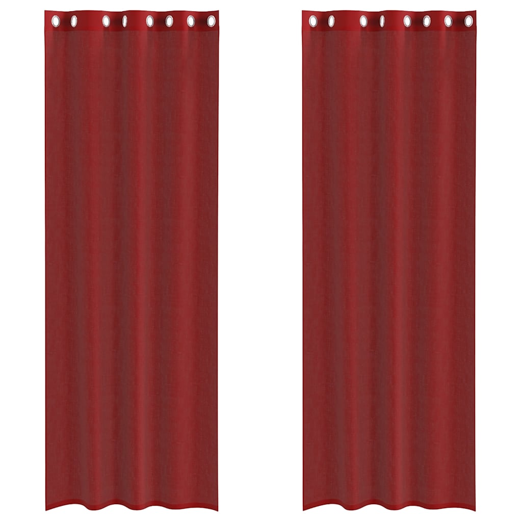 Voile kardinad koos rõngastega 2 tk Wine Red