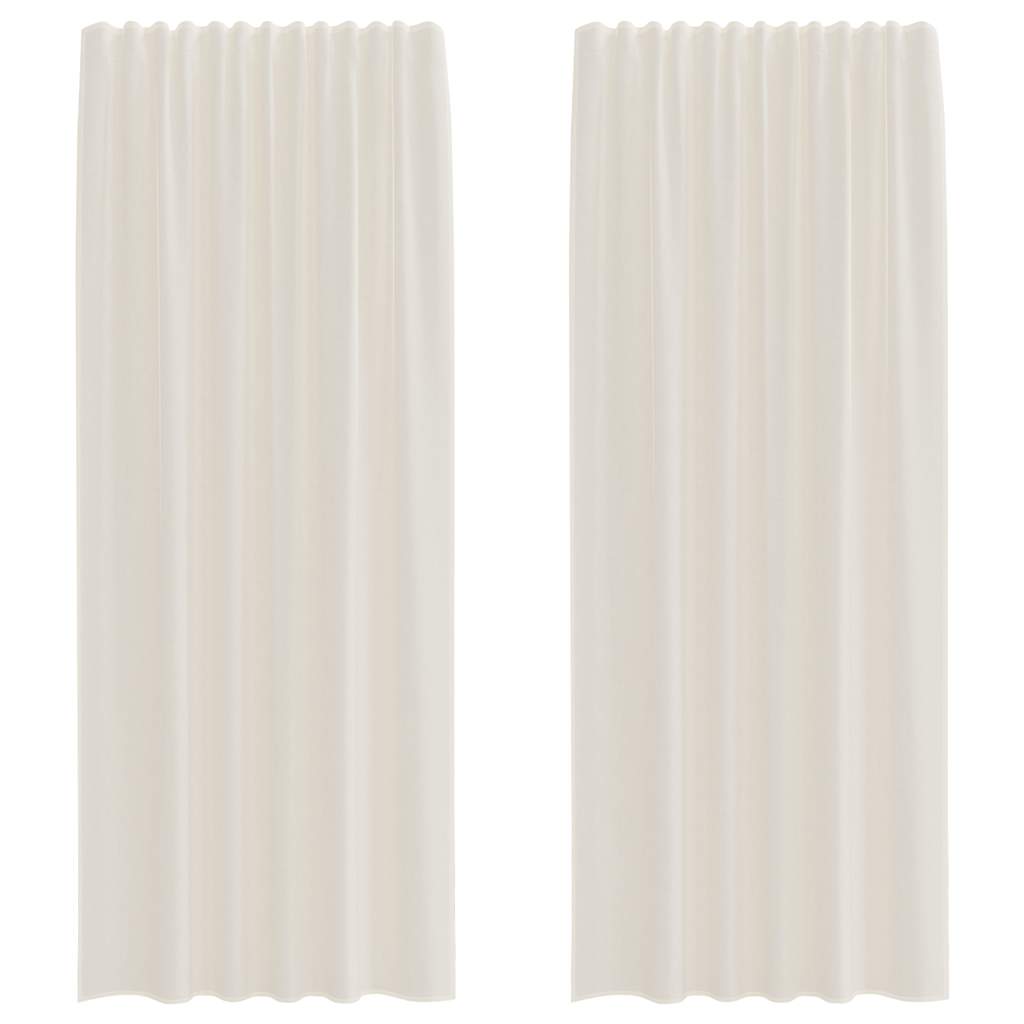 Voile kardinad varrastaskutega 2 tk kreemjad