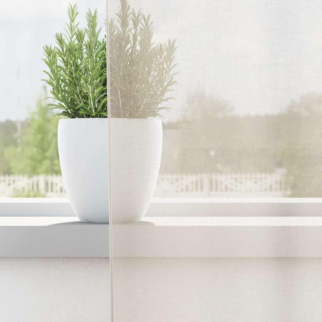 Voile kardinad varrastaskutega 2 tk kreemjad