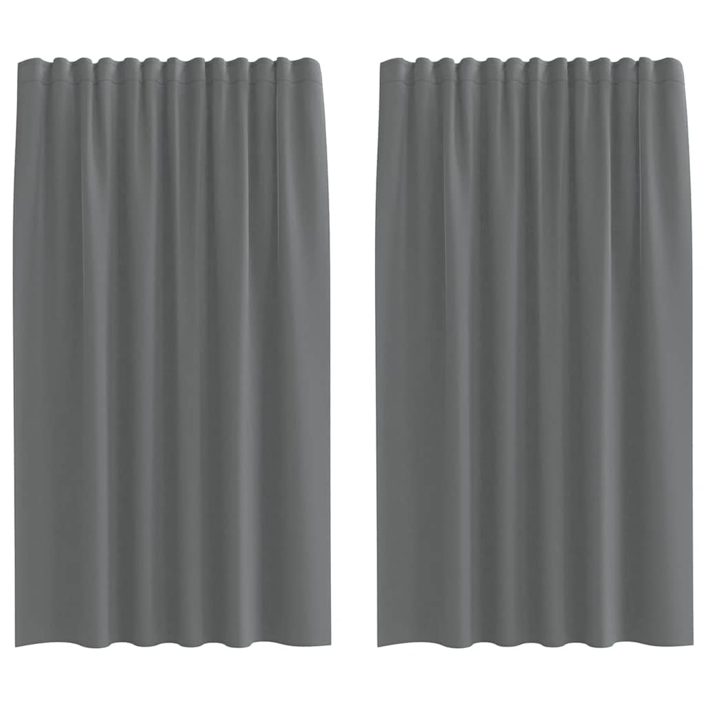 Voile kardinad varrastaskutega 2 tk, tumehall