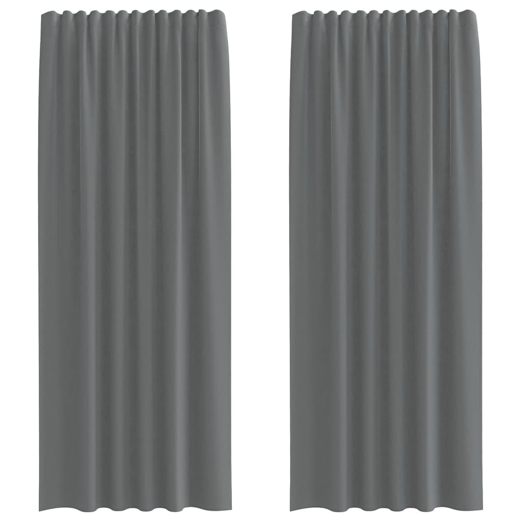 Voile kardinad varrastaskutega 2 tk, tumehall