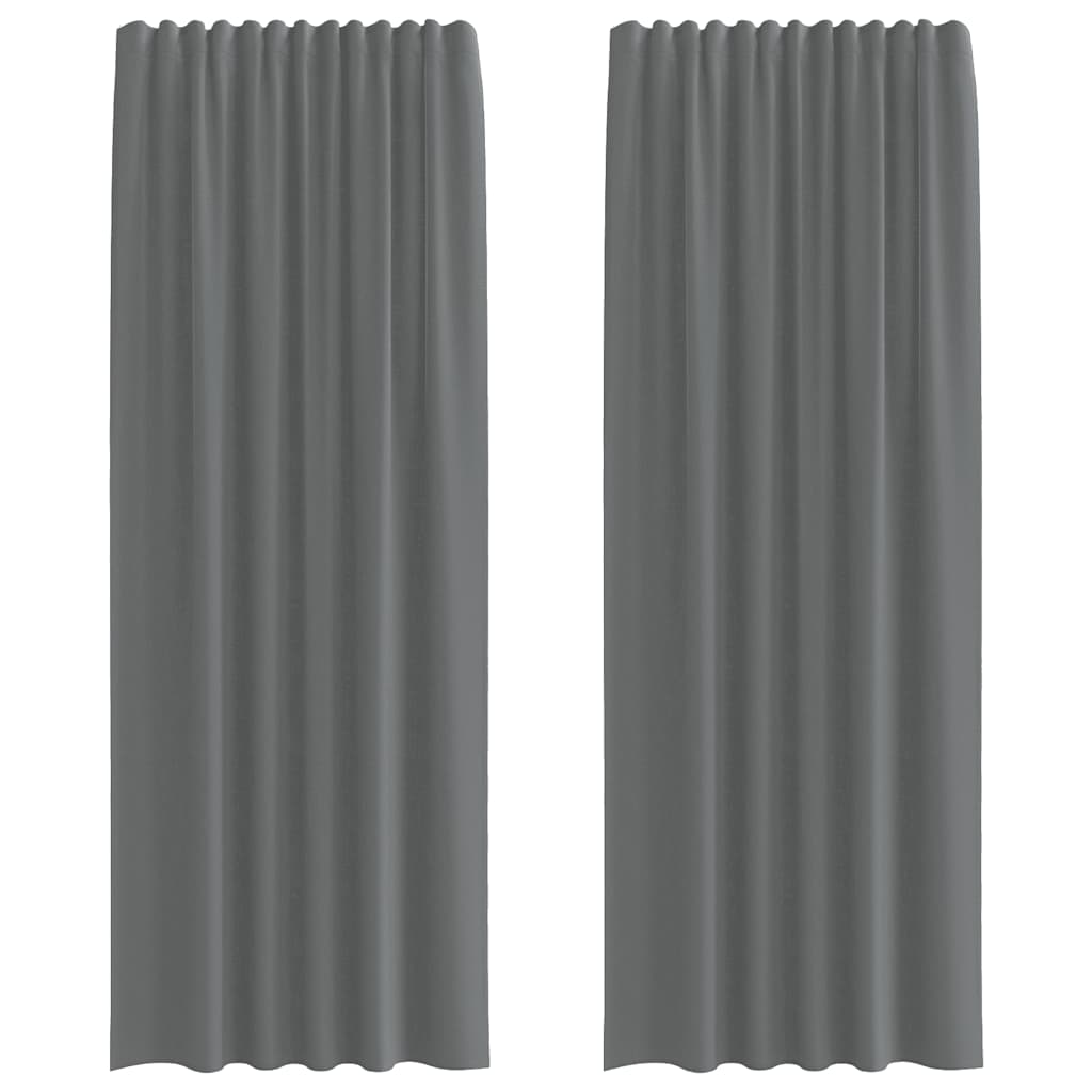 Voile kardinad varrastaskutega 2 tk, tumehall
