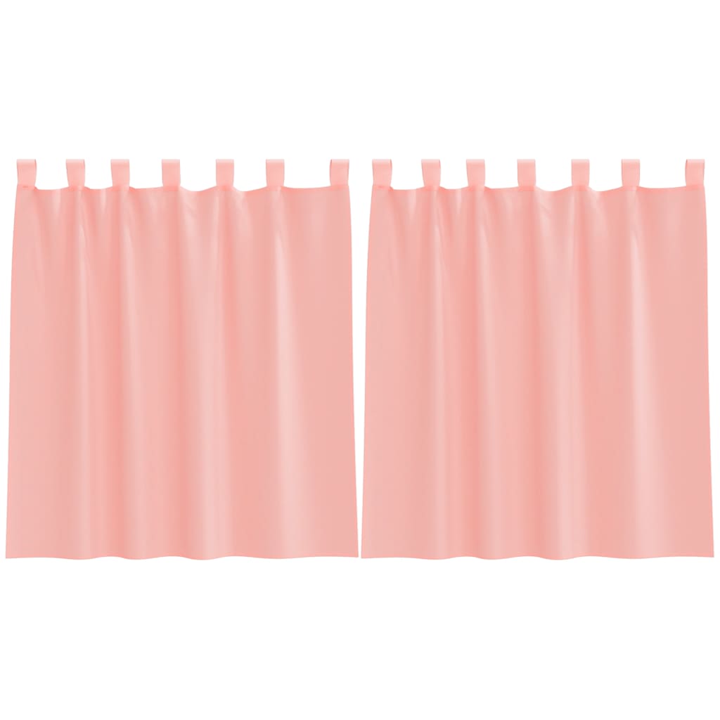 Voile kardinad varrastega taskutega 2 tk Roosa