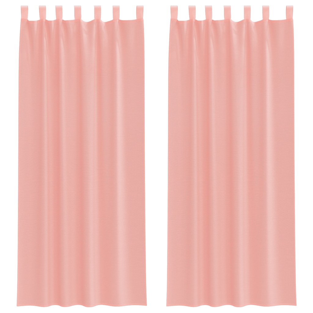 Voile kardinad varrastega taskutega 2 tk Roosa