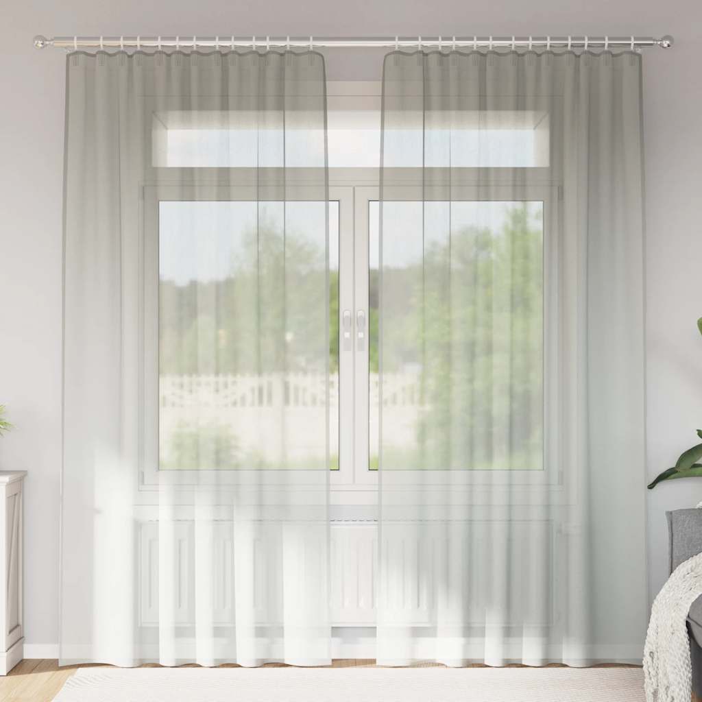 Voile kardinad varrastaskutega 2 tk, helehall