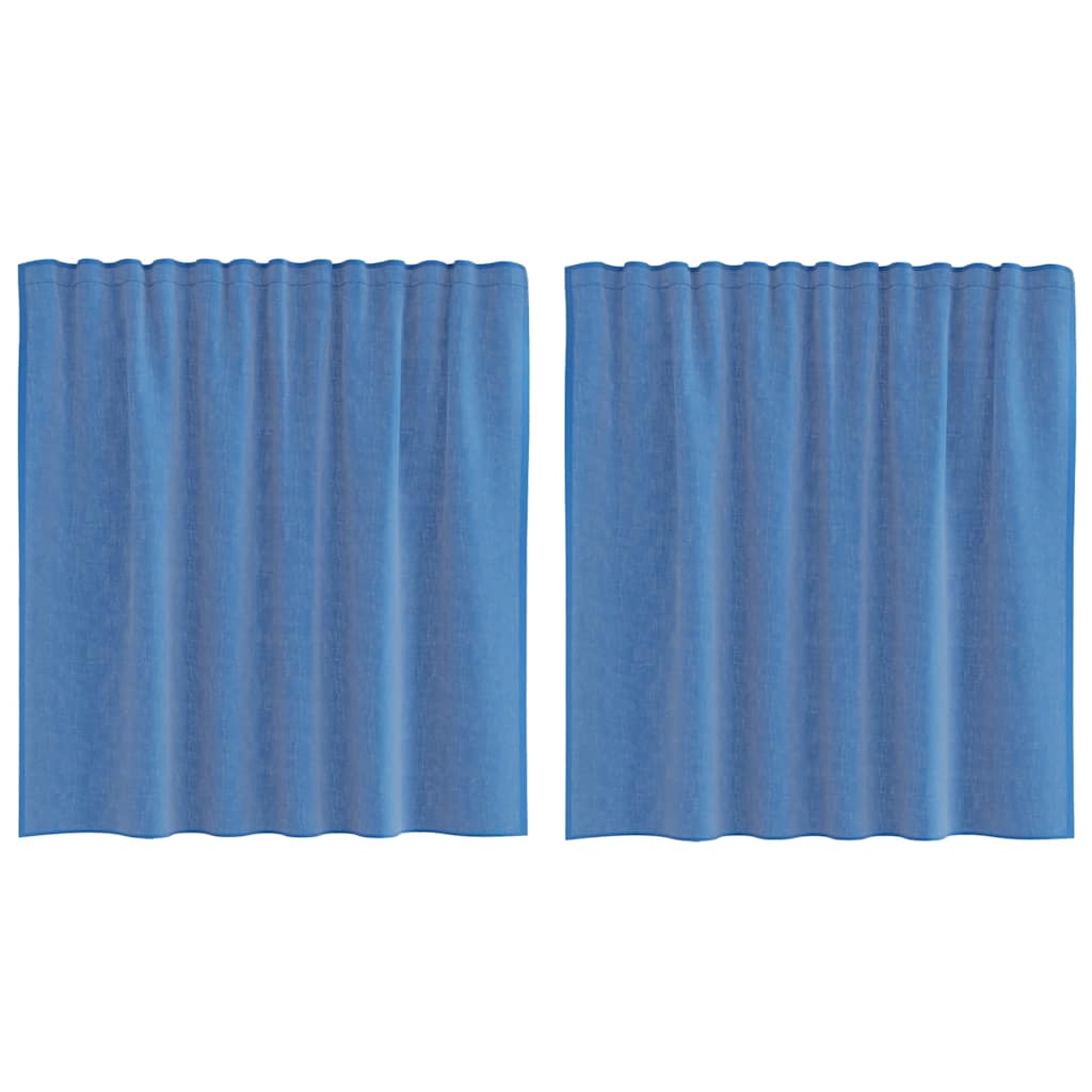 Voile kardinad varrastega taskutega 2 tk, kuninglikult sinised