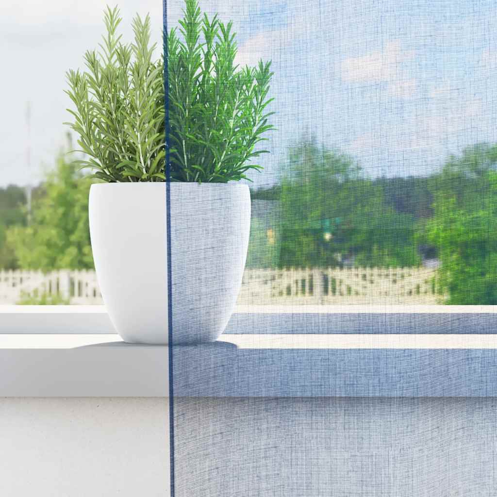 Voile kardinad varrastega taskutega 2 tk, kuninglikult sinised
