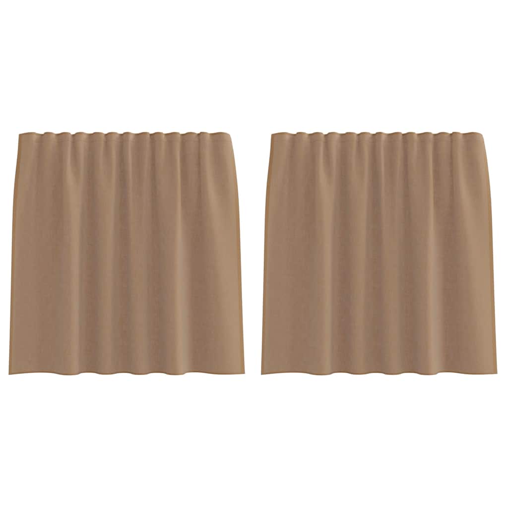 Voile kardinad varrastaskutega 2 tk, helepruunid