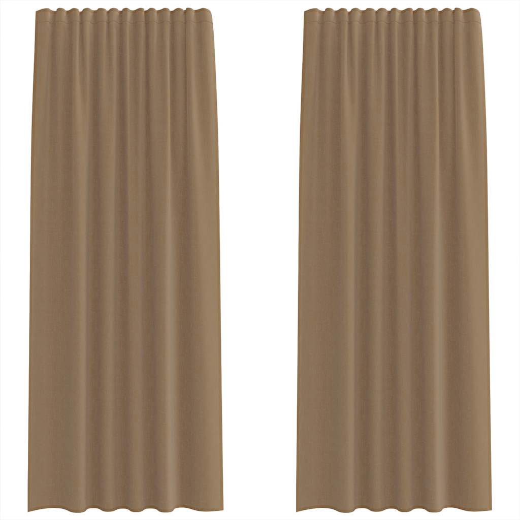 Voile kardinad varrastaskutega 2 tk, helepruunid