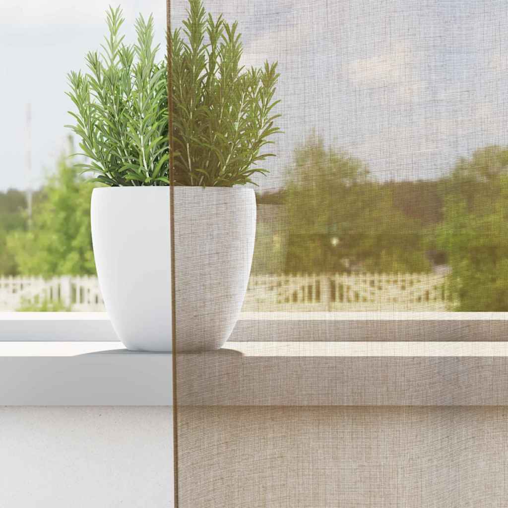 Voile kardinad varrastaskutega 2 tk, helepruunid