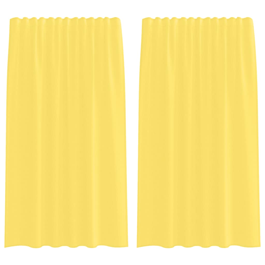 Voile kardinad varrastaskutega 2 tk, kollased