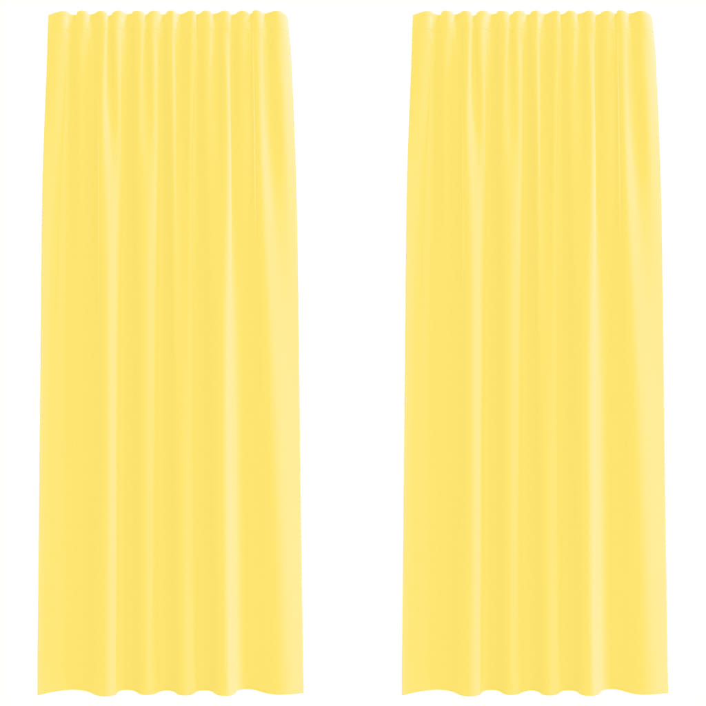 Voile kardinad varrastaskutega 2 tk, kollased