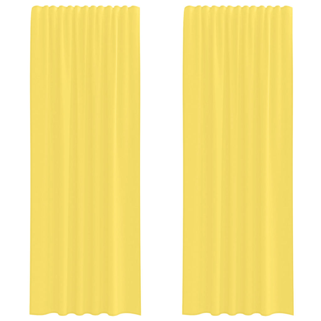 Voile kardinad varrastaskutega 2 tk, kollased
