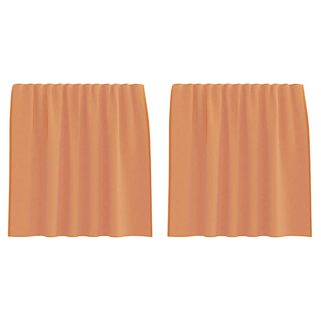 Voile kardinad varrastega taskutega, 2 tk, terrakota