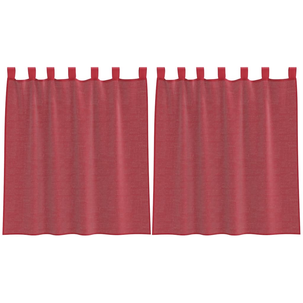 Voile kardinad varrastega taskutega 2 tk Veinipunane