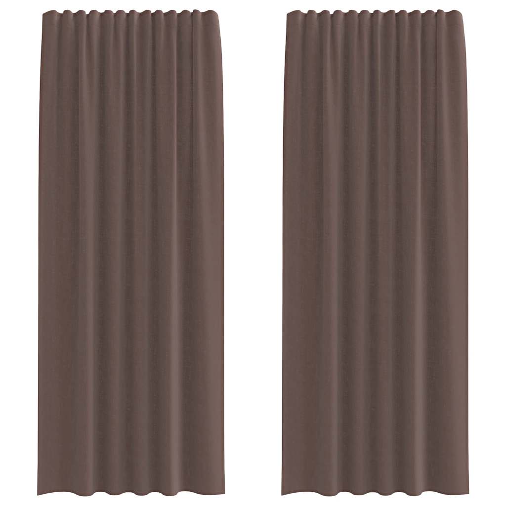 Voile Kardinad Tab Topiga 2 tk Pruun