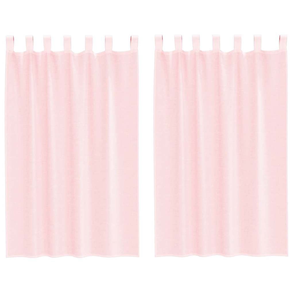 Aasadega voilee kardinad 2 tk, helepunased, 140 x 175 cm