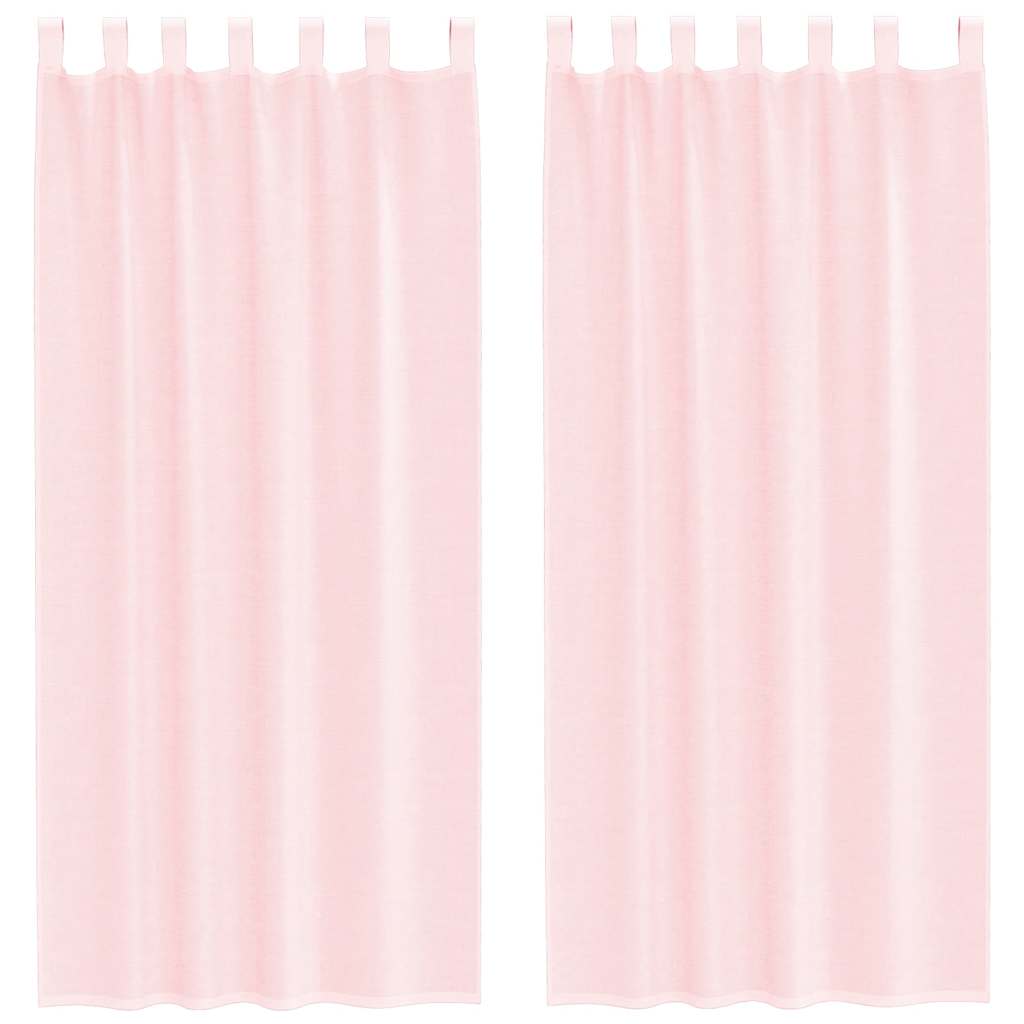 Aasadega voilee kardinad 2 tk, helepunased, 140 x 225 cm