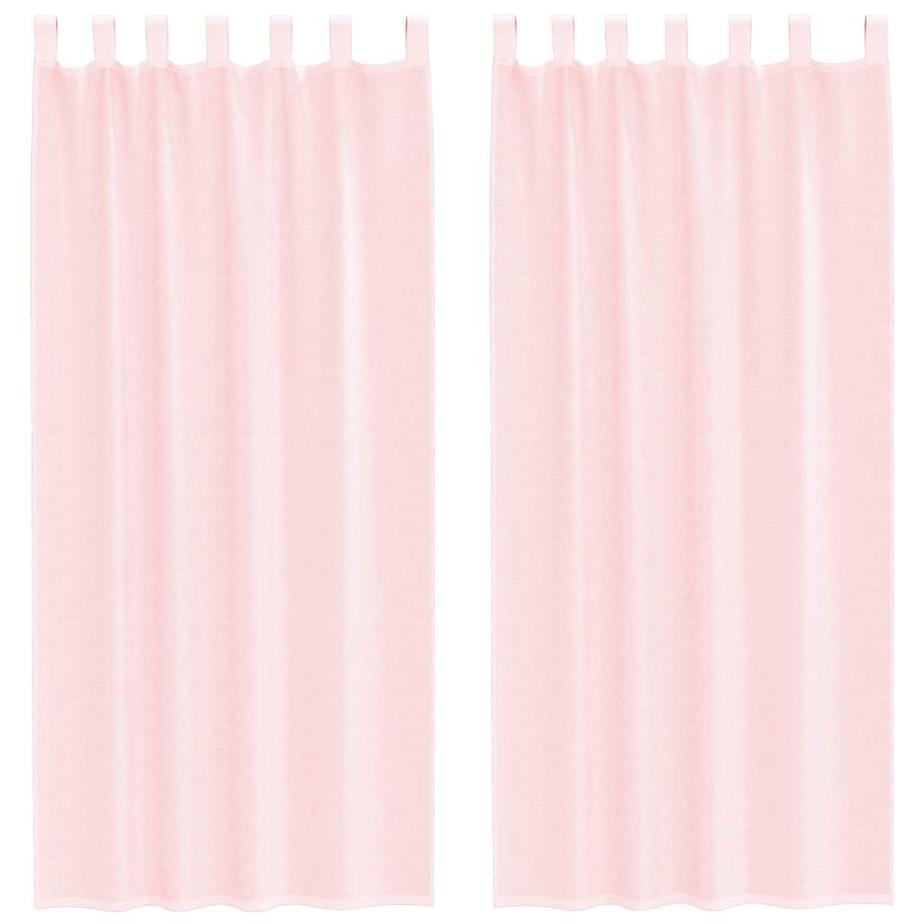 Aasadega voilee kardinad 2 tk, helepunased, 140 x 245 cm