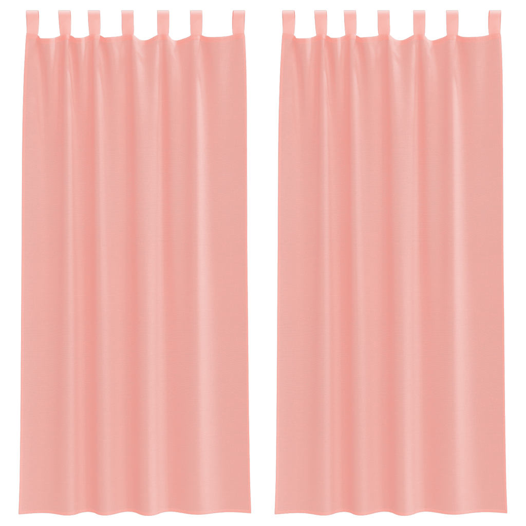 Aasadega voilee kardinad 2 tk, roosad, 140 x 225 cm