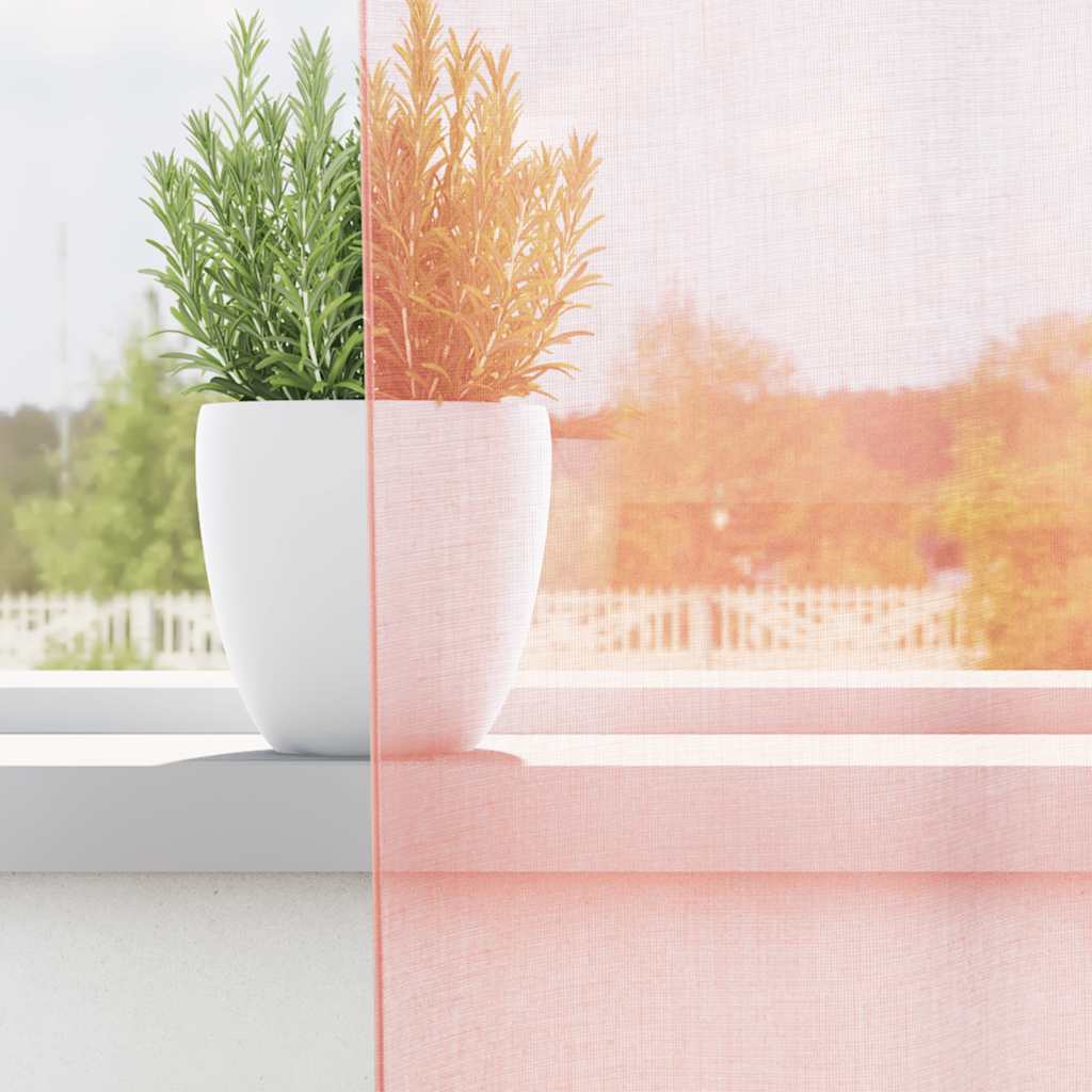 Aasadega voilee kardinad 2 tk, roosad, 140 x 225 cm