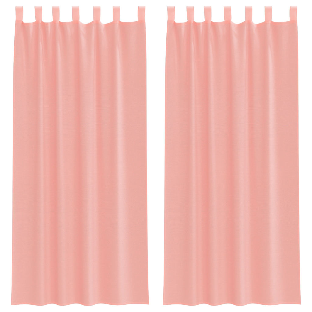 Aasadega voilee kardinad 2 tk, roosad, 140 x 245 cm