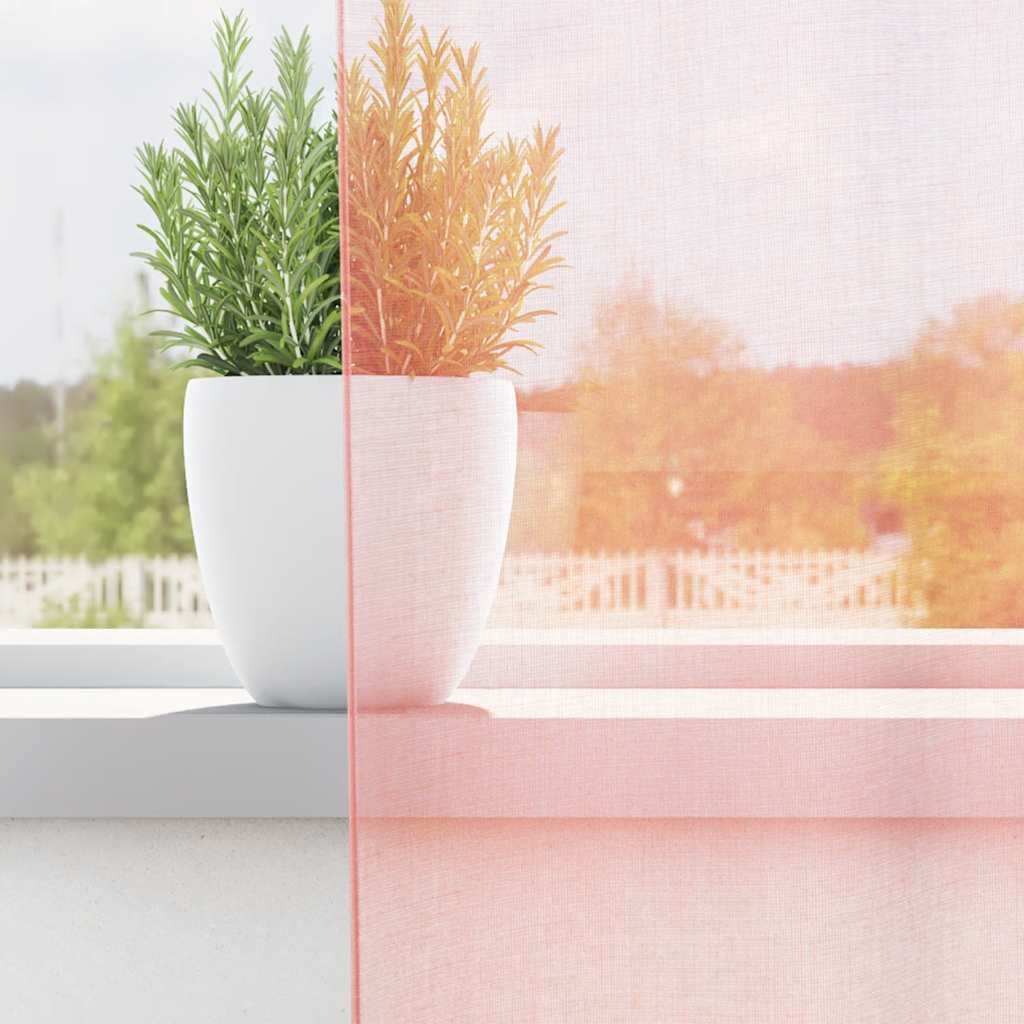 Aasadega voilee kardinad 2 tk, roosad, 140 x 245 cm