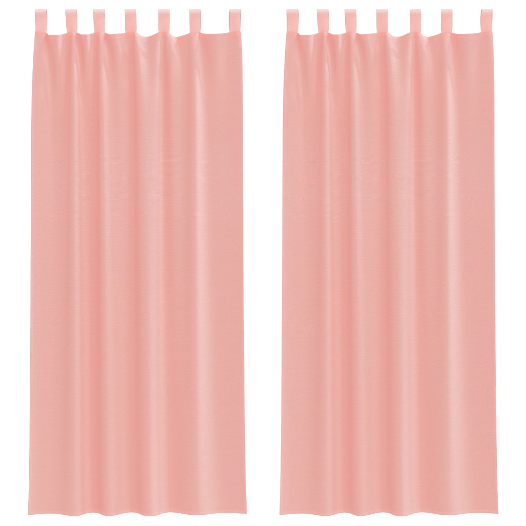 Aasadega voilee kardinad 2 tk, roosad, 140 x 260 cm