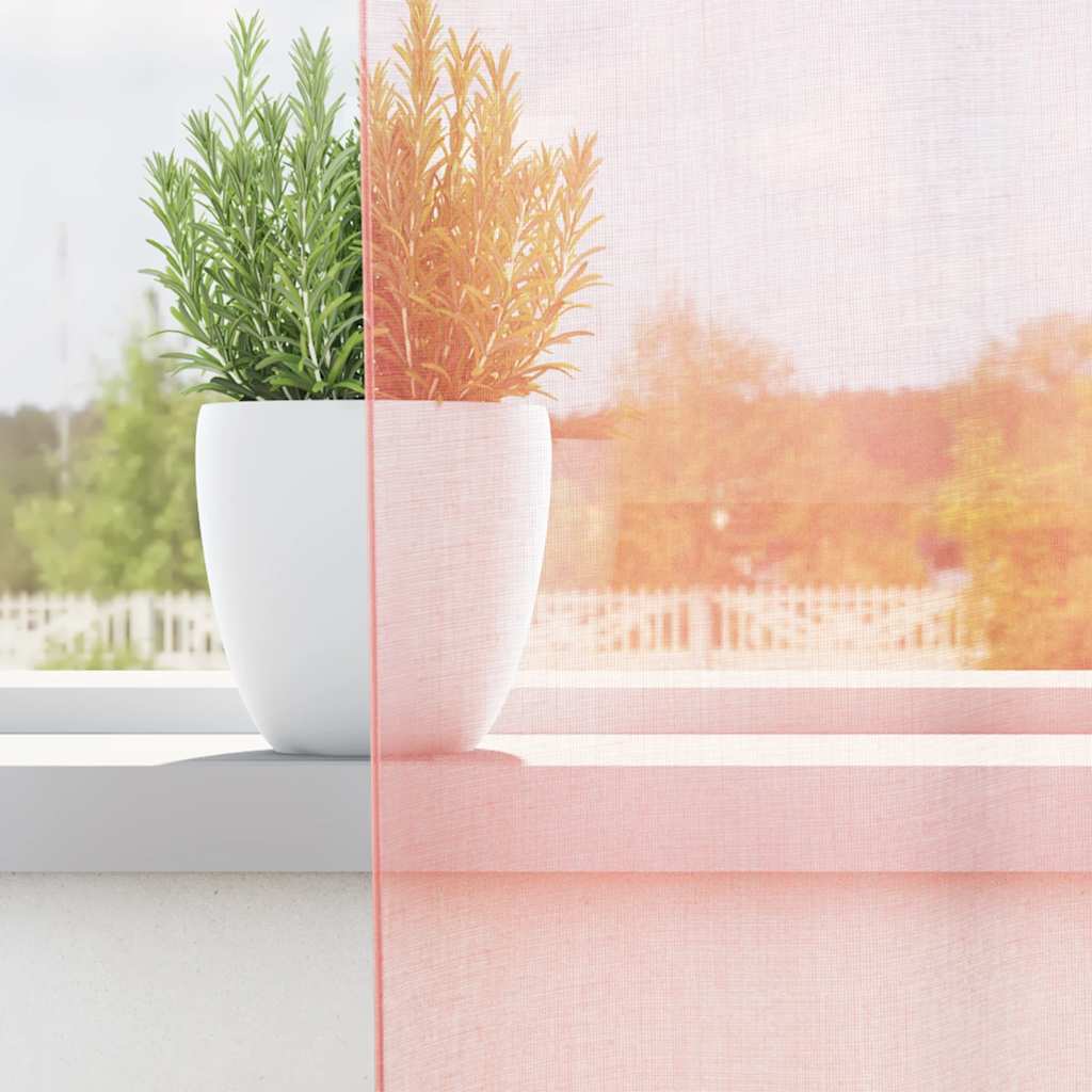 Aasadega voilee kardinad 2 tk, roosad, 140 x 260 cm