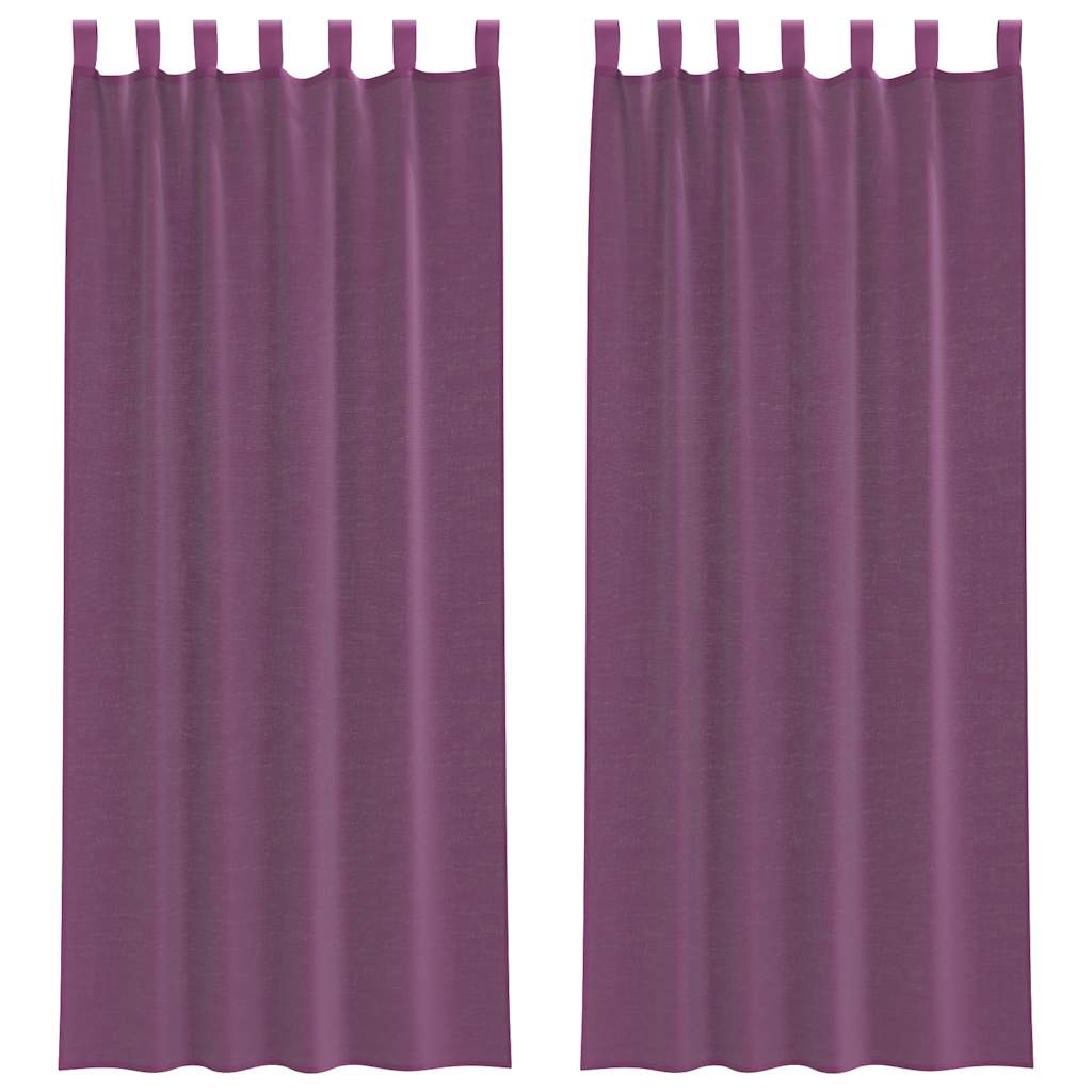 Aasadega voilee kardinad 2 tk, lillad, 140 x 260 cm